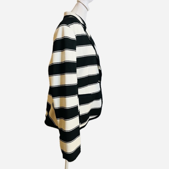 New York & Company Black and White Striped Blazer - Picture 2 of 8